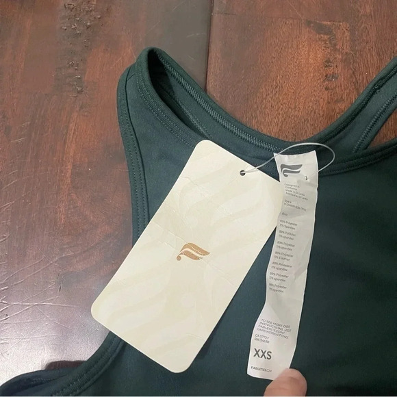 NWT Fabletics Lillian Cut Out Bodysuit Women’s XXS Dark Pine Green Racerback - Picture 4 of 8